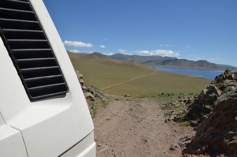 russie mongolie par la route vw T3 volkswagen transporter syncro lac col balise piste