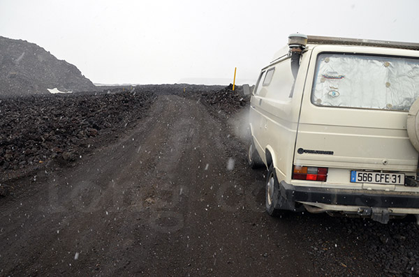 islande route f88 volcan cratère askja vw t3 volkswagen transporter syncro neige